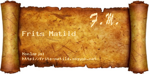Frits Matild névjegykártya